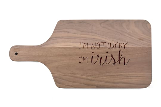 17&#x22; I&#x27;m Irish Walnut Paddle Cutting Board